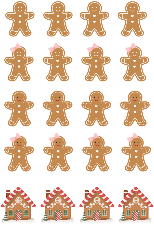 UV-DTF Transfer - Christmas Mix & Match Sheets Gingerbread Mix