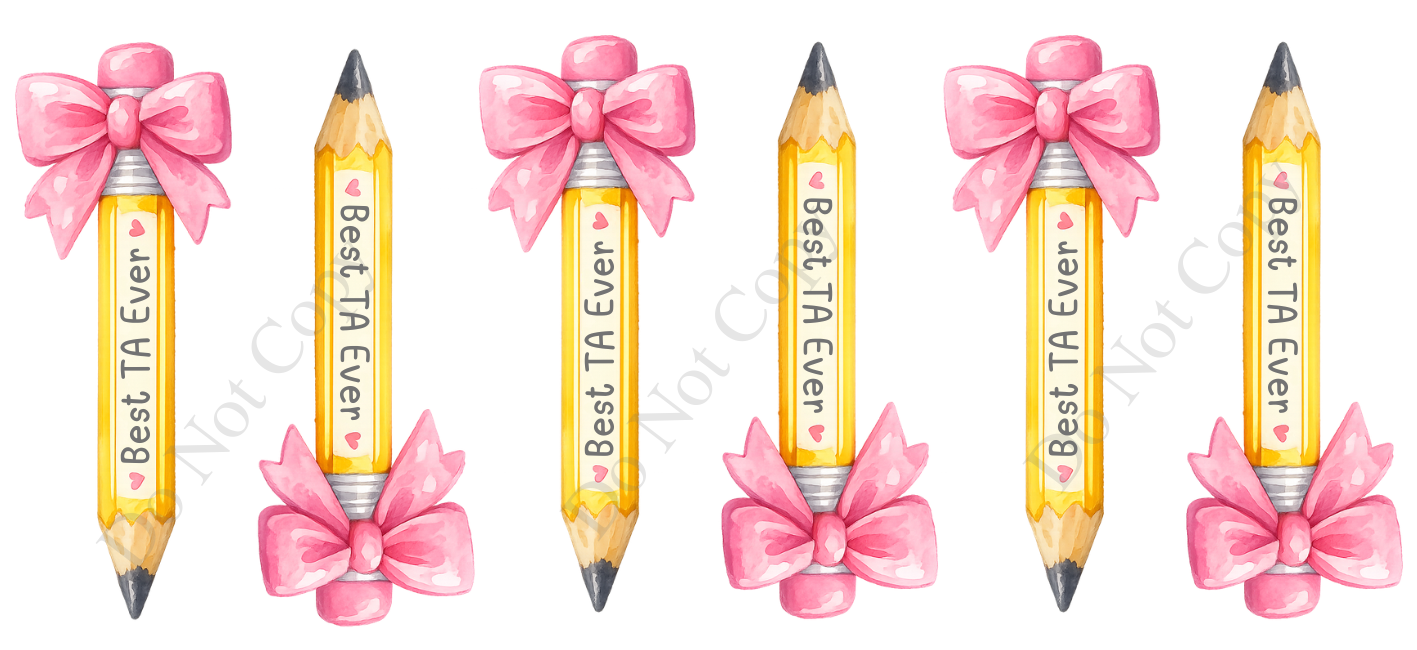 UV-DTF Transfer - Sheet of 6 Best Ever Pencil designs in UVDTF (choice of names)
