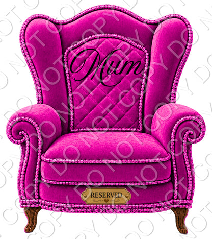 UVDTF Transfer - Memorial Chairs with Names to fit Woodform Acrylic Hanging Chairs (Pink)
