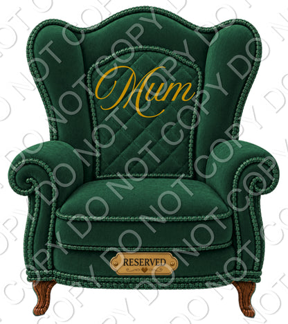 UVDTF Transfer - Memorial Chairs with Names to fit Woodform Acrylic Hanging Chairs (Green)