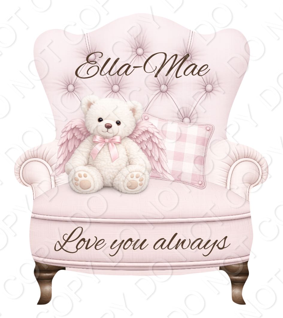 UV-DTF Transfer - Infant Memorial Chairs to fit Woodform Acrylic Hanging Chairs (Bespoke)