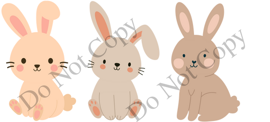 UV-DTF Transfer - Easter bunny cup trio (style 1) for cold cups 10cm tall
