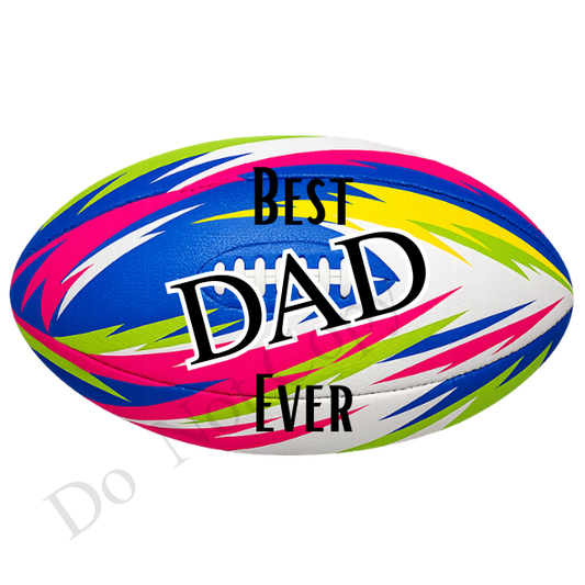 UVDTF Transfer - Vivid colour rugby ball suitable for keyrings  (Choice of Names)