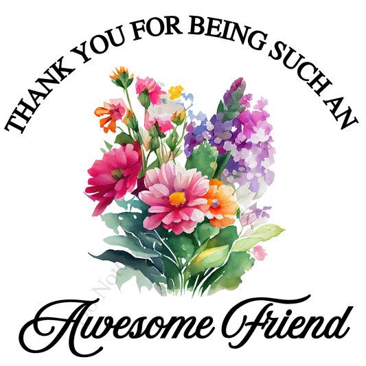 UV-DTF Transfer - Watercolour flower design with choice of quotes. 10, 8 and 6cm versions