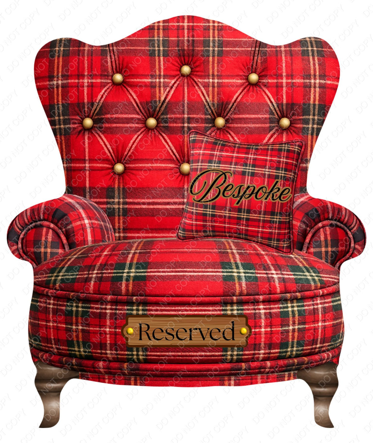 UVDTF Transfer - Tartan Memorial Chair with Names to fit Woodform Acrylic Hanging Chairs (Bespoke)