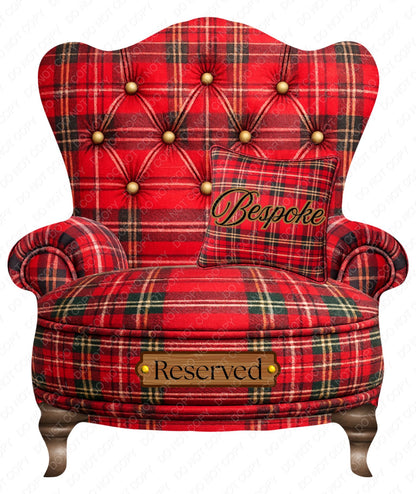 UVDTF Transfer - Tartan Memorial Chair with Names to fit Woodform Acrylic Hanging Chairs (Bespoke)