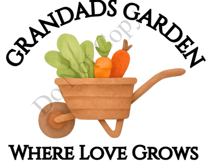 UVDTF Transfer - Dad or Grandad Garden Vegetable solar Light Design (Choice of Names)