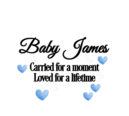 UV-DTF Transfer - Bespoke Baby Memorial Design (choice of colours)