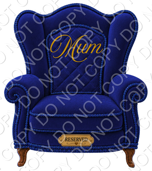 UVDTF Transfer - Memorial Chairs with Names to fit Woodform Acrylic Hanging Chairs (Blue)