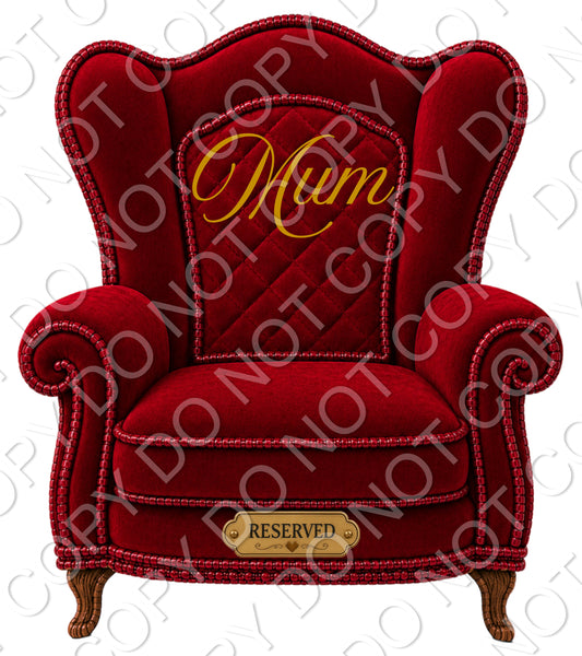 UVDTF Transfer - Memorial Chairs with Names to fit Woodform Acrylic Hanging Chairs (Red)