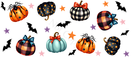 UV-DTF Transfer - Gothic Pumpkin full cup wrap design