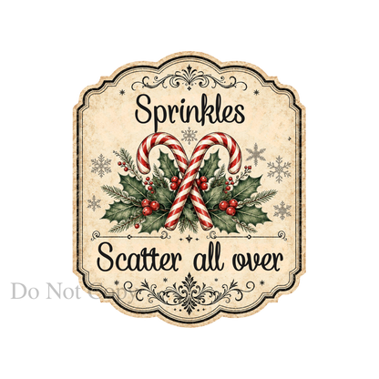 UV-DTF Transfer -   Set of 3 vintage Christmas hot chocolate station designs.