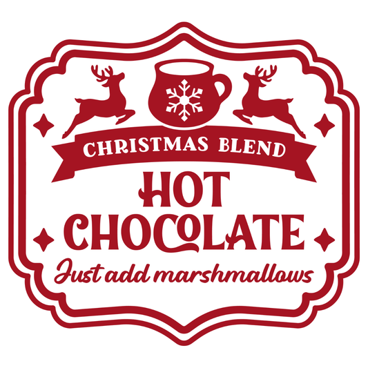 UV-DTF Transfer - Hot Chocolate Stamp design for mugs/cups etc.