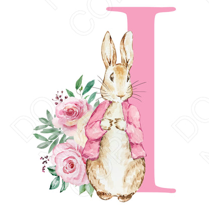 UVDTF Transfer - Vintage Easter Bunny Name (Pink Lettering) (Bespoke)