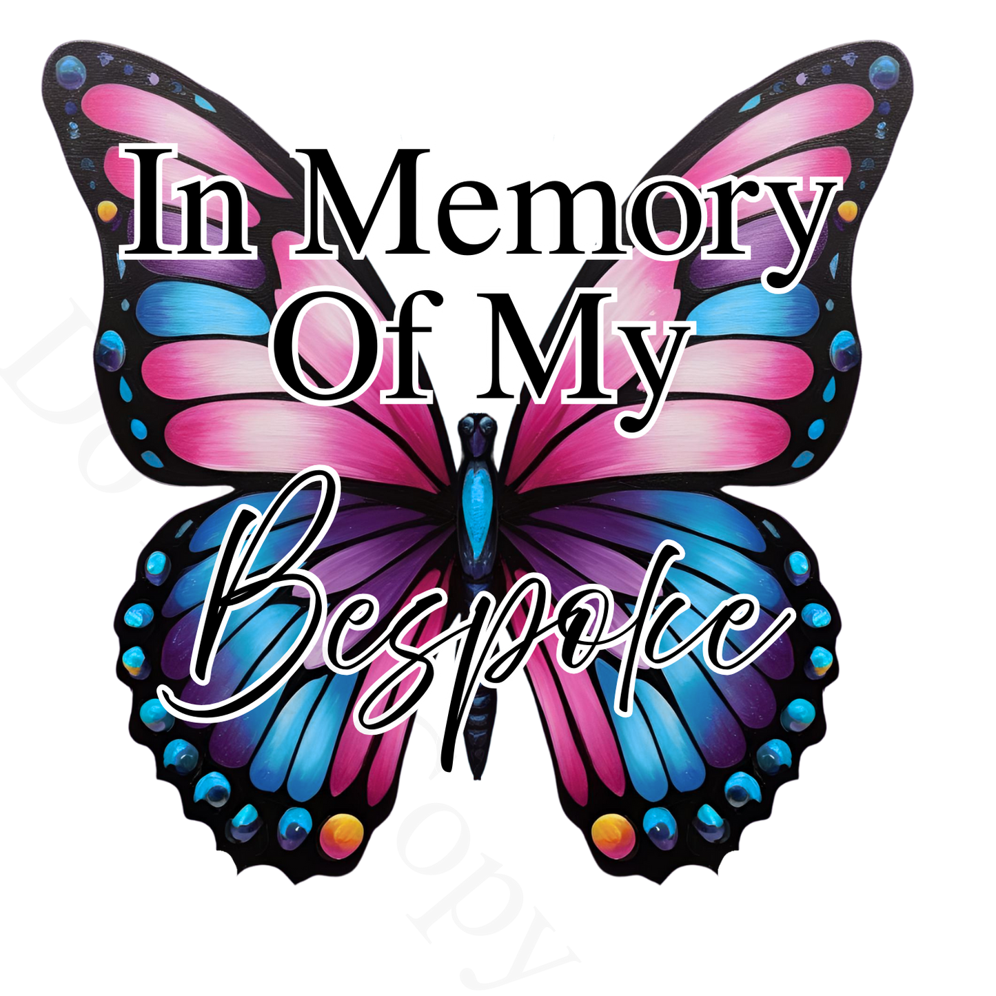 UV-DTF Transfer for Solar Garden Light - In Memory (Butterfly - Female) Bespoke Version
