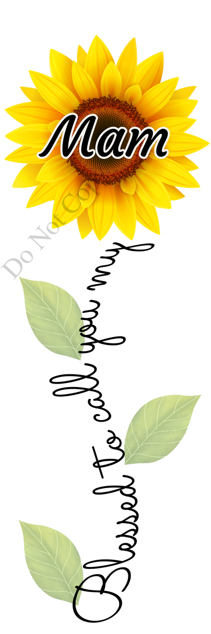 UVDTF Transfer - Sunflower Blessed Flower Designs (Large Range of Names Available)