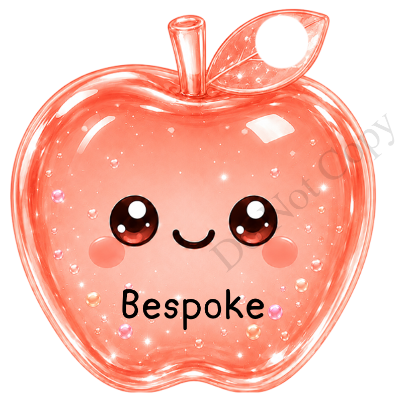 UVDTF Transfer - Cartoon Squishy Apple Cute Keyring Design (Bespoke)