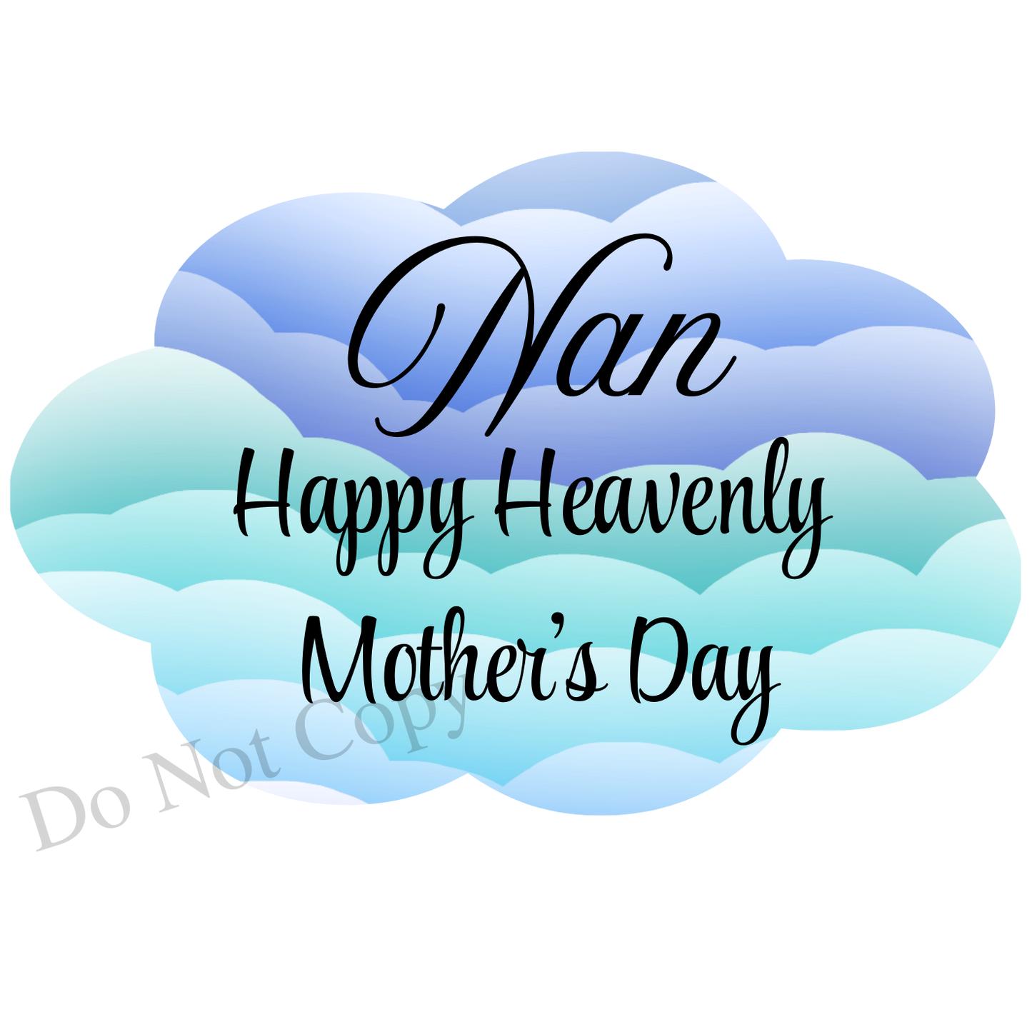 UVDTF Transfer - Beautiful Cloud Mothers Day Memorial Design for Solar Lights (Choice of Names and Colours)