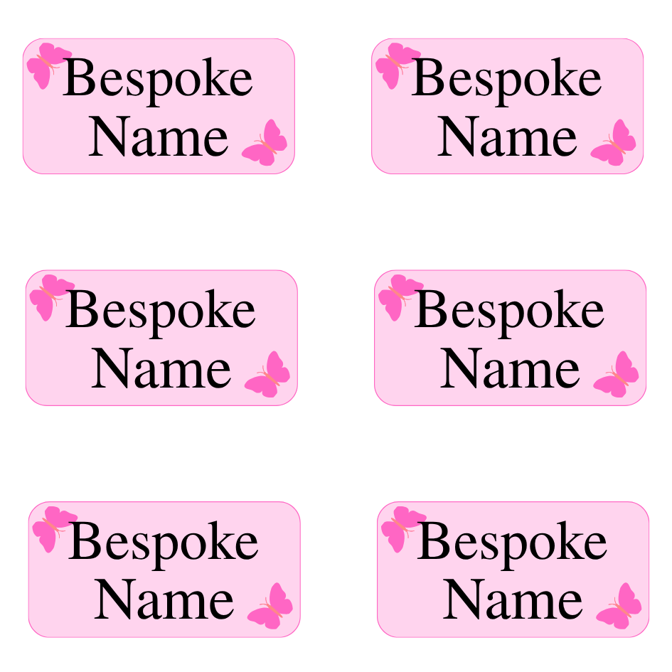 UV-DTF Transfer - Pack of 6 Labels for Children's Cups etc - Butterfly Design (Bespoke)