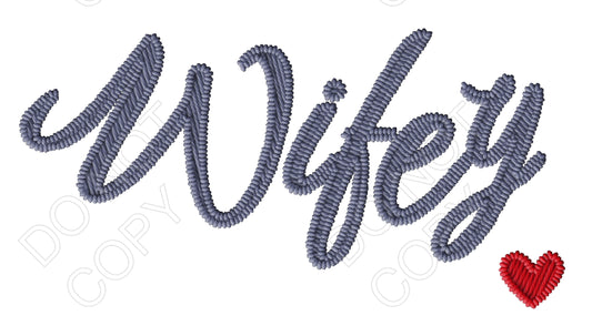 DTF Transfer - Embroidery Style Wifey