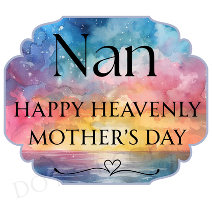UVDTF Transfer - Beautiful Sunset Mothers Day Memorial Design for Solar Lights (Choice of Names)