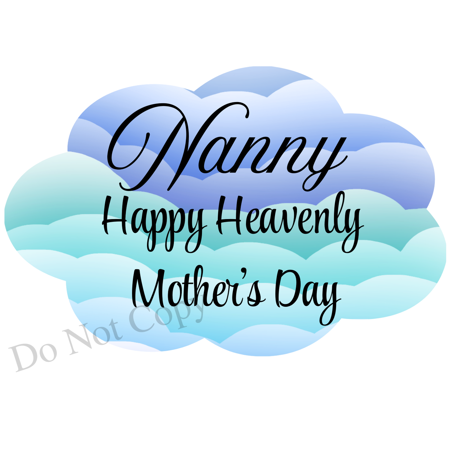 UVDTF Transfer - Beautiful Cloud Mothers Day Memorial Design for Solar Lights (Choice of Names and Colours)