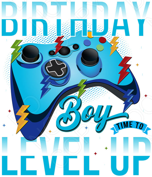 DTF Transfer - Birthday Boy - Time to Level Up