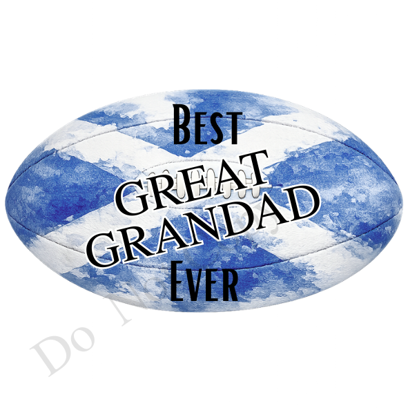 UVDTF Transfer - Scottish colours rugby ball suitable for keyrings  (Choice of Names)