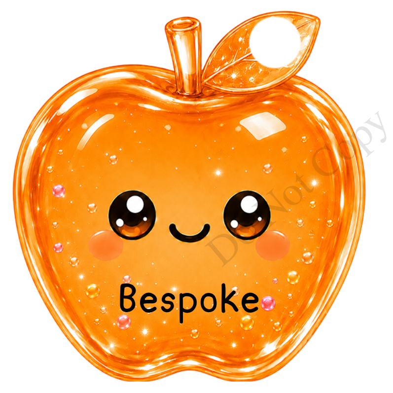 UVDTF Transfer - Cartoon Squishy Apple Cute Keyring Design (Bespoke)