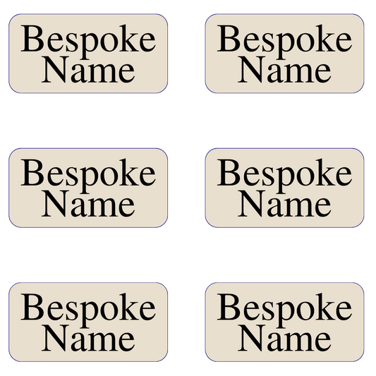 UV-DTF Transfer - Pack of 6 Labels for Children's Cups etc - Plain Beige Design (Bespoke)
