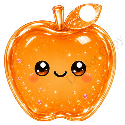 UVDTF Transfer - Cartoon Squishy Apple Cute Keyring Design Plain Version