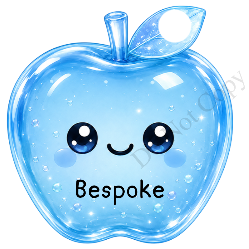 UVDTF Transfer - Cartoon Squishy Apple Cute Keyring Design (Bespoke)