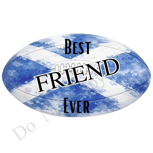 UVDTF Transfer - Scottish colours rugby ball suitable for keyrings  (Choice of Names)