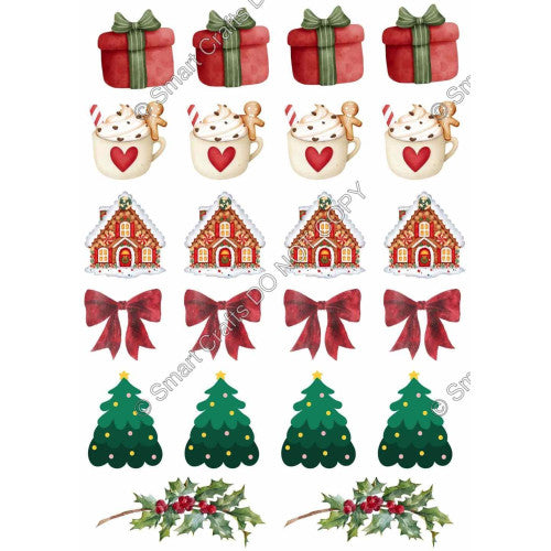 Style 64 - Traditional Christmas Images Sheet of Mix and Match UV-DTF Designs