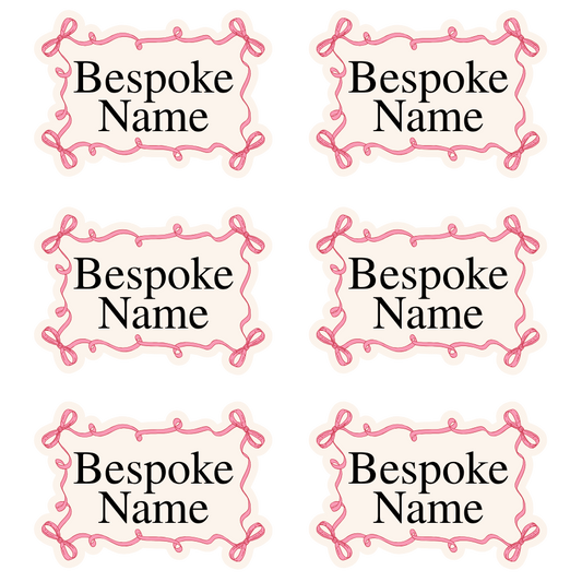 UV-DTF Transfer - Pack of 6 Labels for Children's Cups etc - Multiple Bows Design (Bespoke)