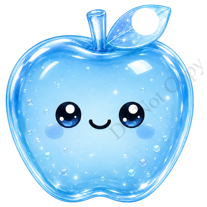 UVDTF Transfer - Cartoon Squishy Apple Cute Keyring Design Plain Version