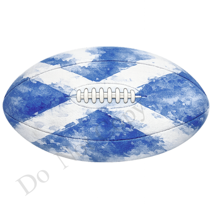 UVDTF Transfer - Scottish colours rugby ball suitable for keyrings  (Choice of Names)