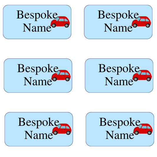 UV-DTF Transfer - Pack of 6 Labels for Children's Cups etc - Car Design (Bespoke)