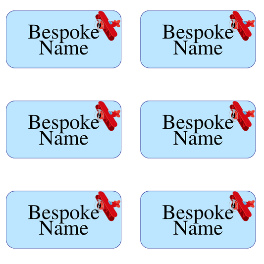 UV-DTF Transfer - Pack of 6 Labels for Children's Cups etc - Plane Design (Bespoke) (Copy)