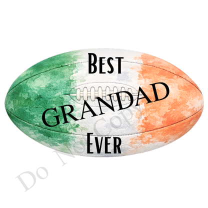 UVDTF Transfer - Irish colours rugby ball suitable for keyrings  (Choice of Names)