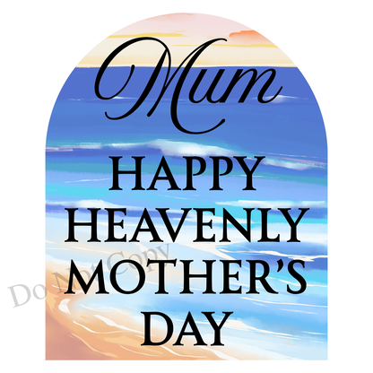 UVDTF Transfer - Beautiful Beach Mothers Day Memorial Design for Solar Lights (Choice of Names)