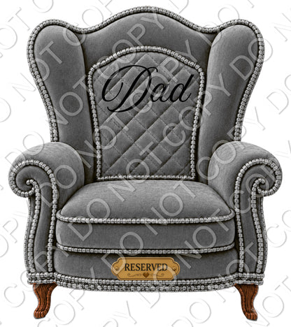 UVDTF Transfer - Memorial Chairs with Names to fit Woodform Acrylic Hanging Chairs (Grey)