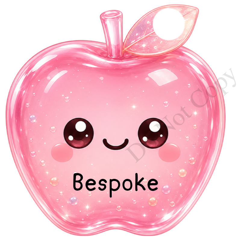 UVDTF Transfer - Cartoon Squishy Apple Cute Keyring Design (Bespoke)