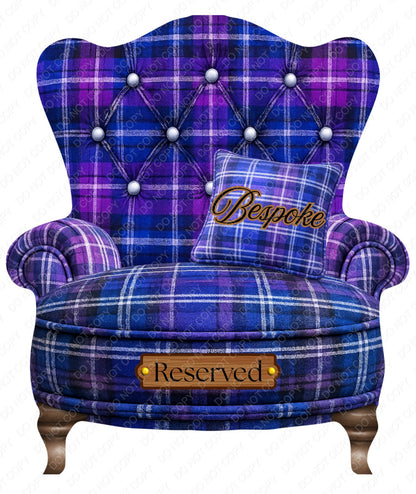 UVDTF Transfer - Tartan Memorial Chair with Names to fit Woodform Acrylic Hanging Chairs (Bespoke)