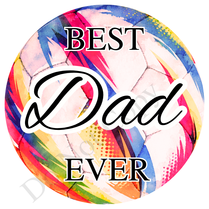 UVDTF Transfer - Vivid colour football design suitable for 4cm keyrings  (Choice of Names)