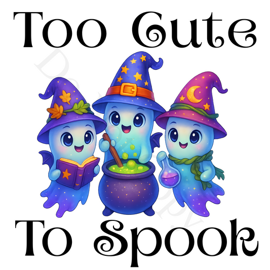 DTF Transfer - Halloween Too Cute To Spook Blue