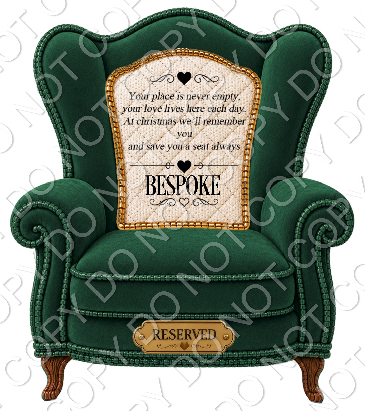 UV-DTF Transfer - Memorial Chairs to fit Woodform Acrylic Hanging Chairs Style 2 (Bespoke)