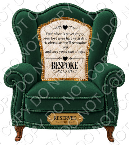 UV-DTF Transfer - Memorial Chairs to fit Woodform Acrylic Hanging Chairs Style 2 (Bespoke)