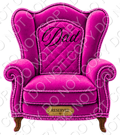 UVDTF Transfer - Memorial Chairs with Names to fit Woodform Acrylic Hanging Chairs (Pink)