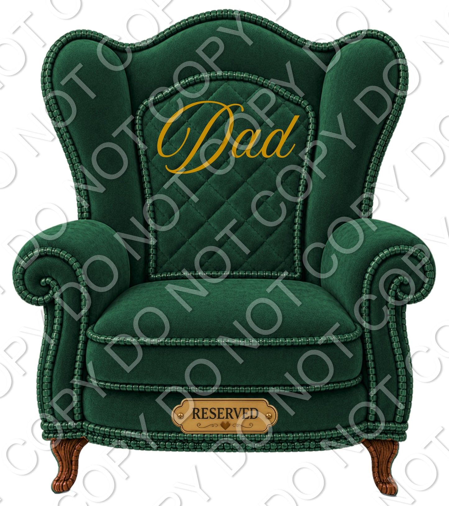 UVDTF Transfer - Memorial Chairs with Names to fit Woodform Acrylic Hanging Chairs (Green)